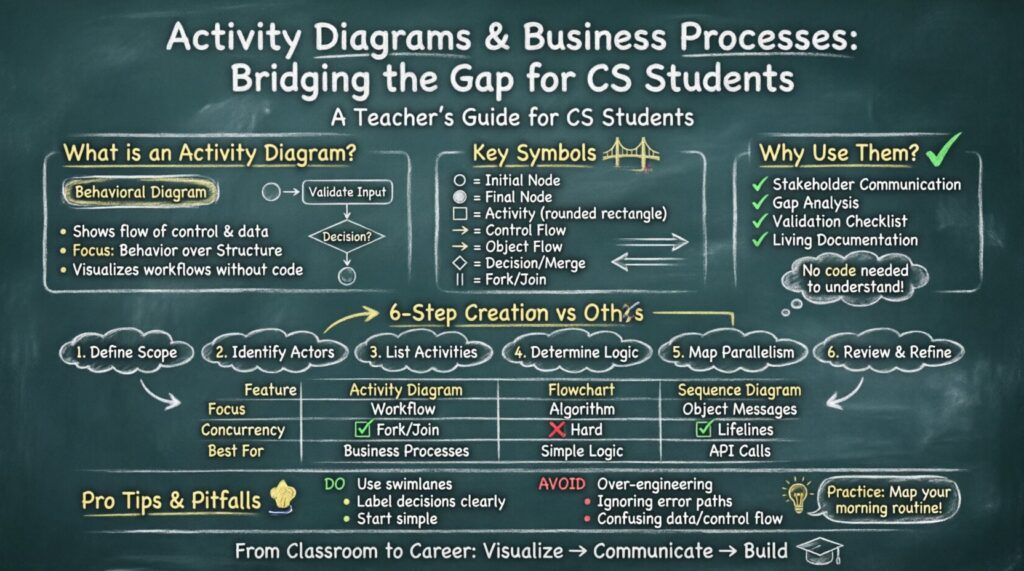 Activity Diagrams & Business Processes Guide for CS Students 📊