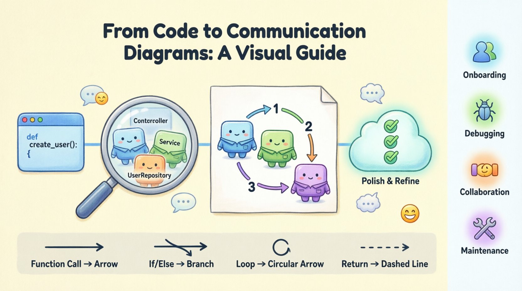 Step-by-Step: Turning Code Logic into Clear Communication Diagrams
