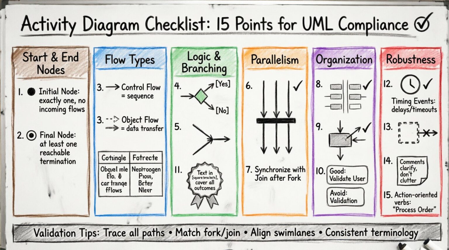 Activity Diagram Checklist: 15 Standard Compliance Points