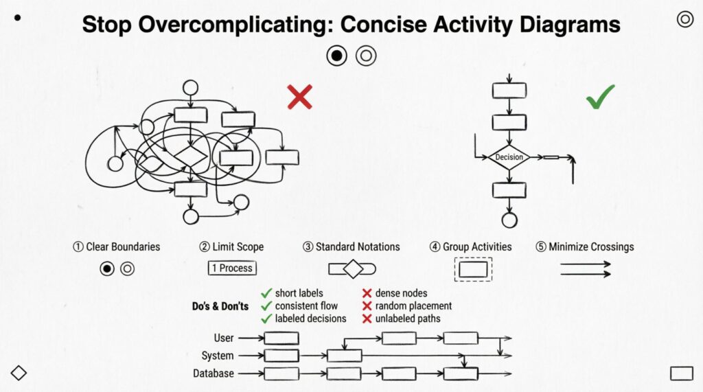Guide to Concise Activity Diagrams: Stop Overcomplicating 🛑