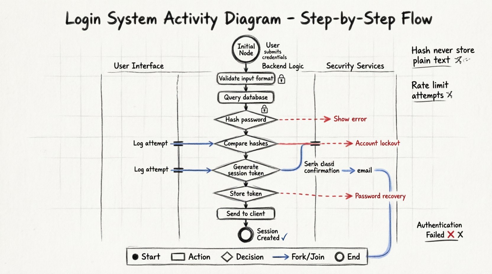 Activity Diagram Case Study: Mapping a Complex Login System Step-by-Step