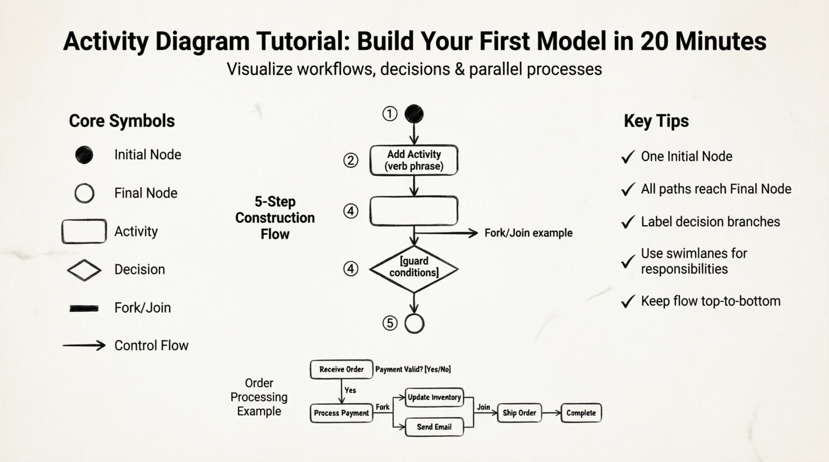 Activity Diagram Tutorial: Building Your First Model in Under 20 Minutes