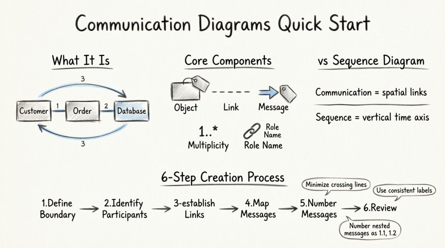 Draw Communication Computers Quick Start to Communication Diagrams: Draw First