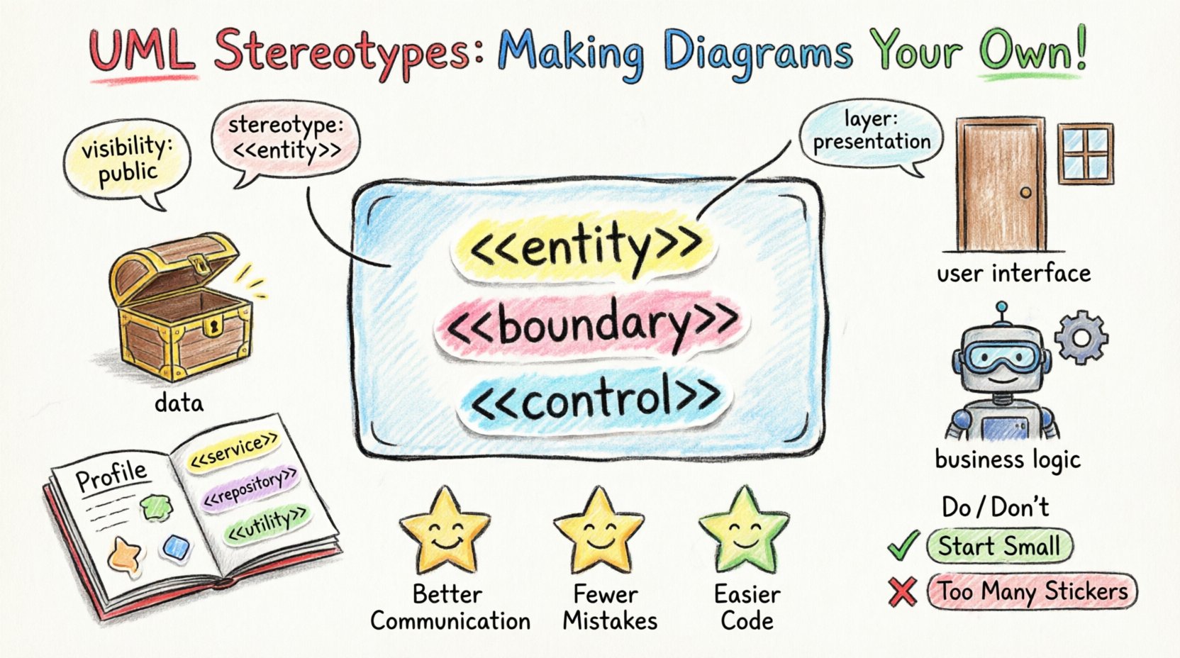 UML Stereotypes: Extending Standard Diagrams for Custom Needs
