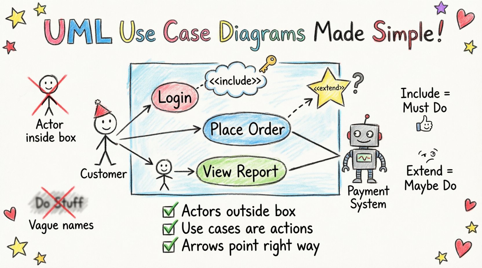 Frequently Asked Questions: Solving the Hardest Beginner Problems with UML Use Case Diagrams