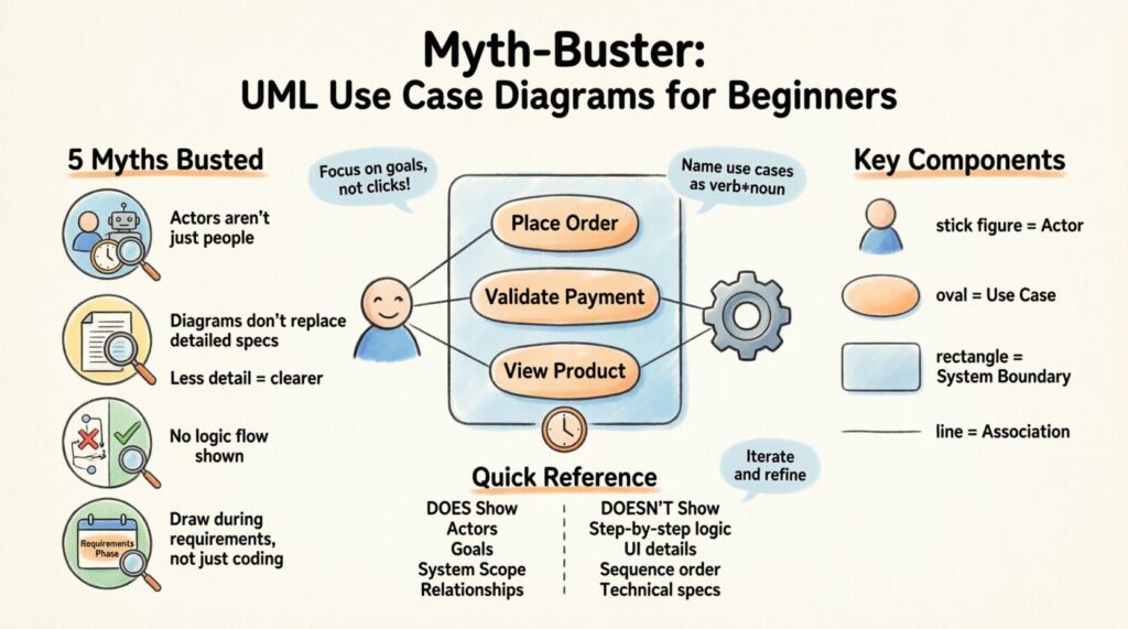 UML Use Case Diagrams: Myths vs. Facts for Beginners 🎯
