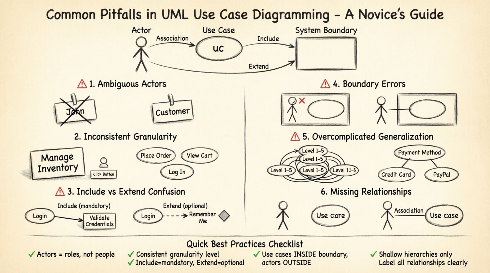 Common Pitfalls in UML Use Case Diagramming and How to Avoid Them as a Novice