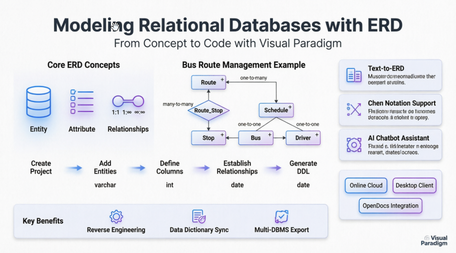 A Review of Modeling Relational Databases with ERD in Visual Paradigm