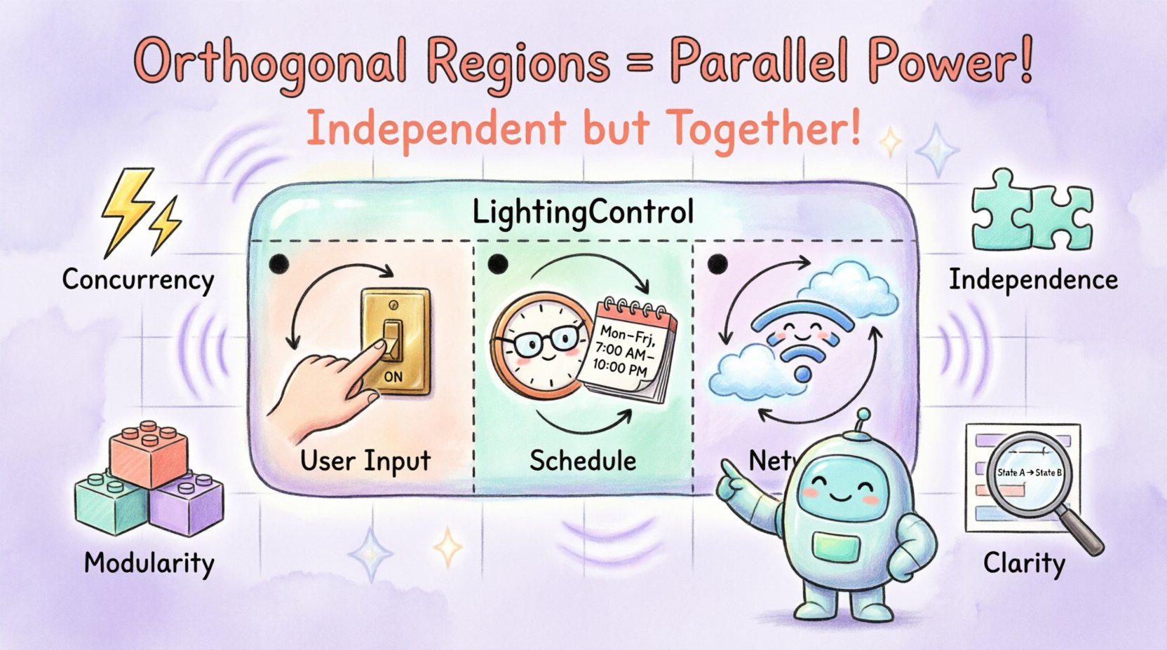 Understanding Orthogonal Regions in UML State Diagrams Made Simple