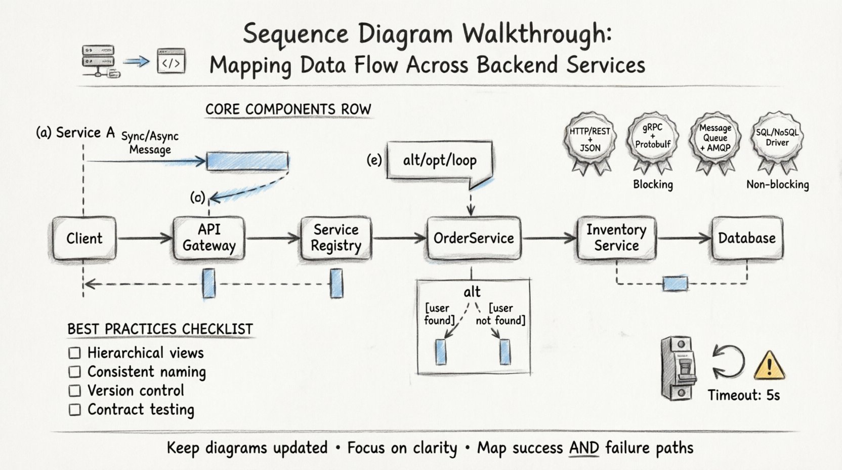 Sequence Diagram Walkthrough: Mapping Data Flow Across Multiple Backend Services