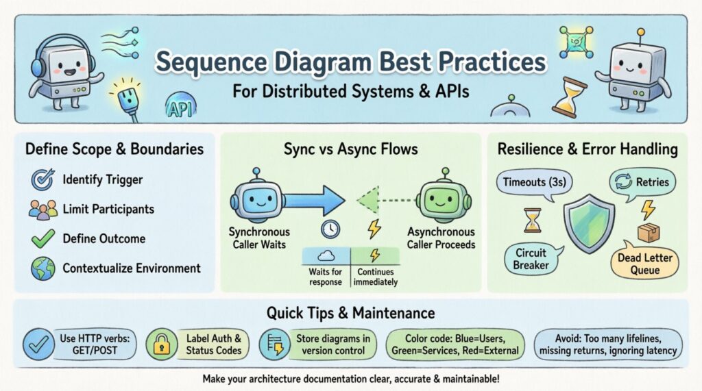 Best Practices for Sequence Diagrams in Distributed Systems & APIs 📊