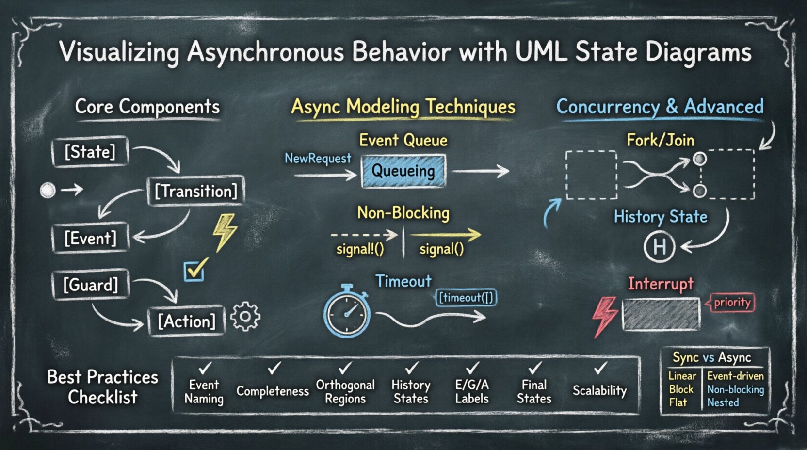 Visualizing Asynchronous Behavior with UML State Diagrams