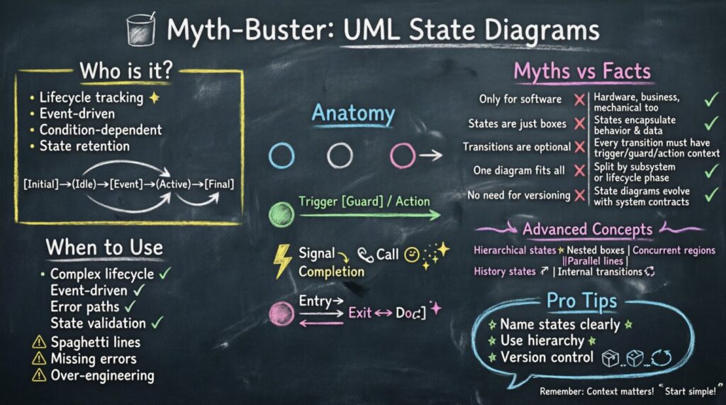 Myth-Buster: UML State Diagrams Explained 🧠